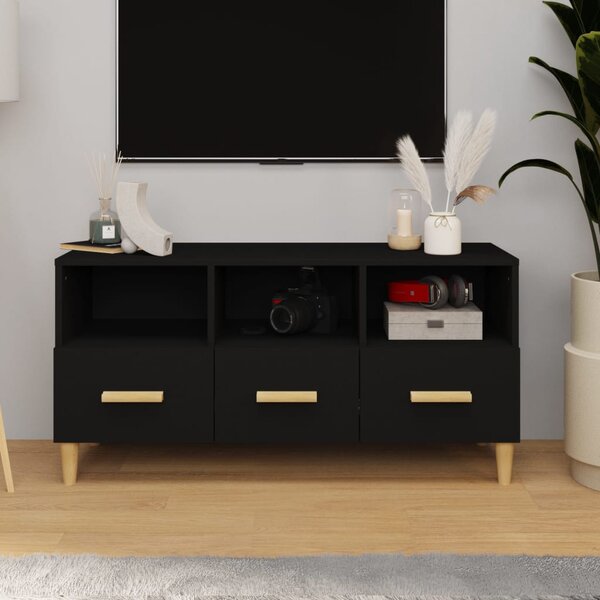 TV Cabinet Black 102x36x50 cm Engineered Wood