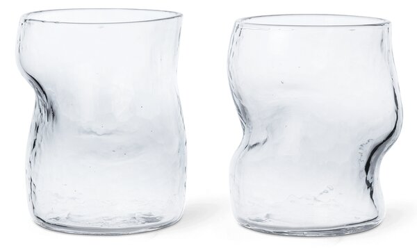 Ferm LIVING Dimple glass 27 cl 2-pack Clear