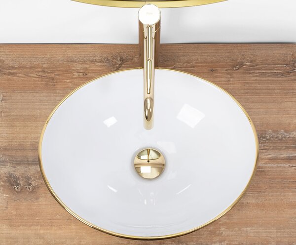 Countertop Basin Rea Sofia Gold / White