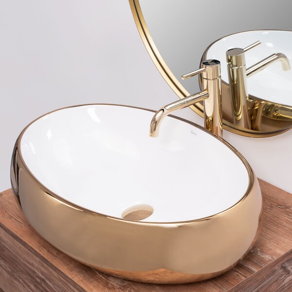 Countertop Basin Rea Melania White / Gold