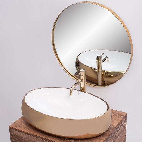 Countertop Basin Rea Melania White / Gold