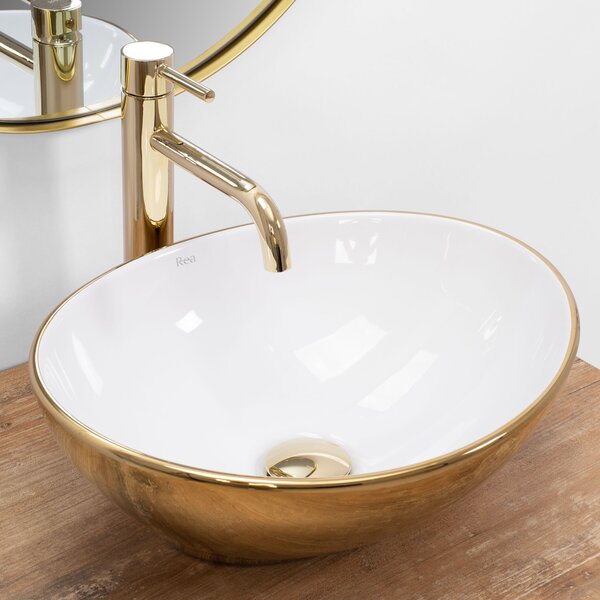 Countertop Basin Rea Sofia Gold / White