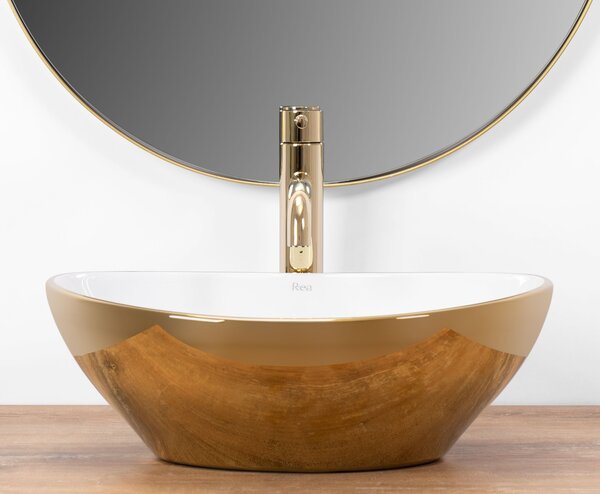 Countertop Basin Rea Sofia Gold / White