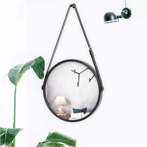 Round mirror on strap Loft 60 cm BLACK CFZL-MR060