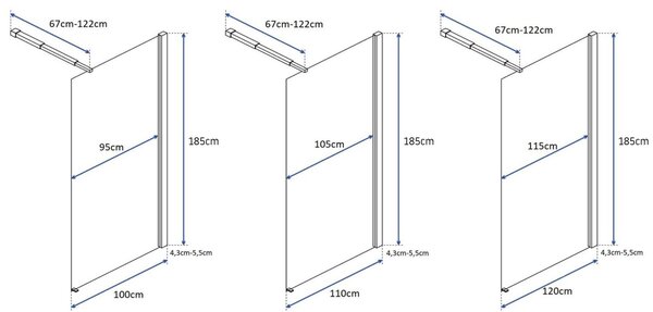 Shower screen Rea Flexi 120