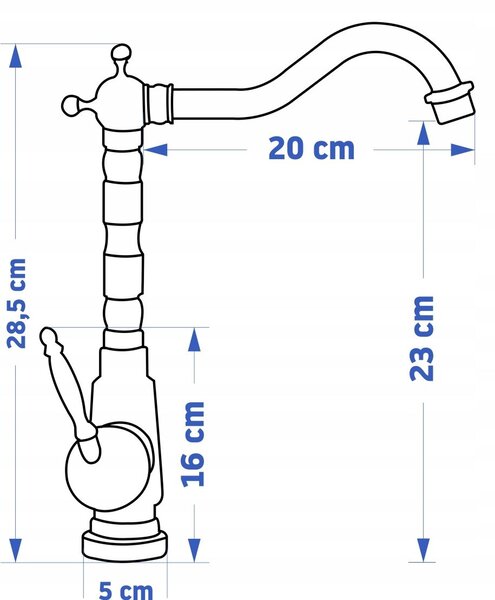 Bathroom faucet Bona Old Gold High