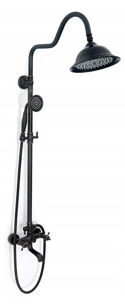 Shower set with shower spout Rea Retro Old Black