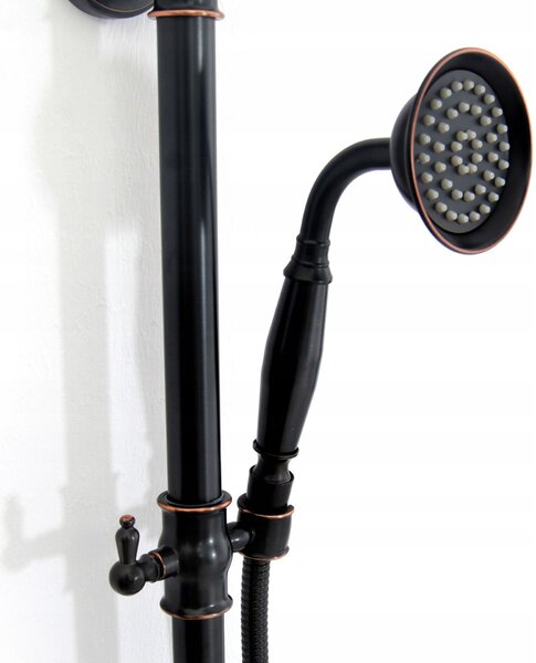 Shower set with shower spout Rea Retro Old Black