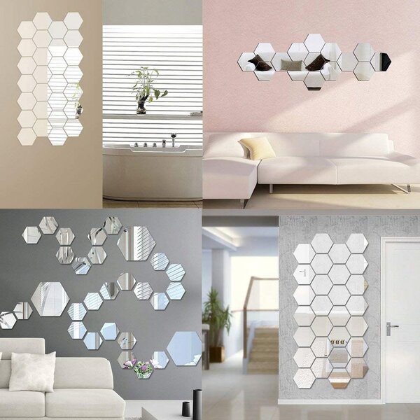 Set of 8 Hexagon mirrors