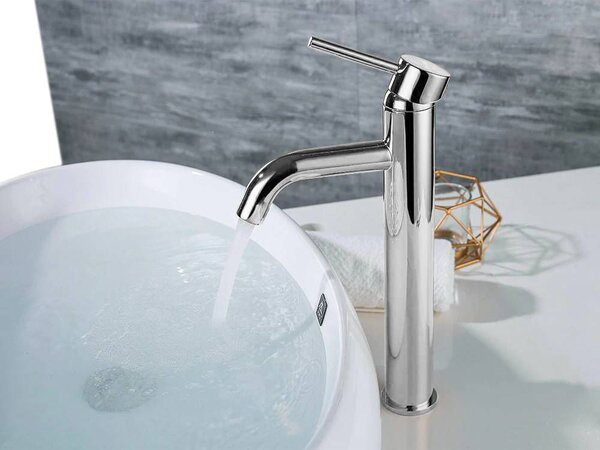 Bathroom faucet Rea Lungo Chrome High