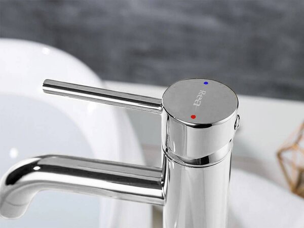 Bathroom faucet Rea Lungo Chrome High