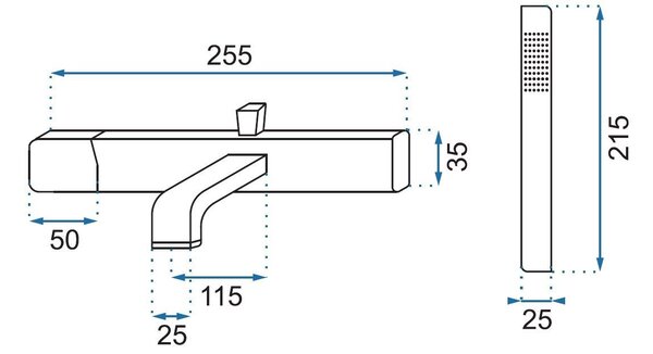 Bath faucet Rea Salto Black Gold