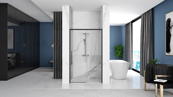 Shower doors SOLAR BLACK MAT 90