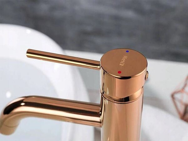 Bathroom faucet Rea Lungo Rose Gold High