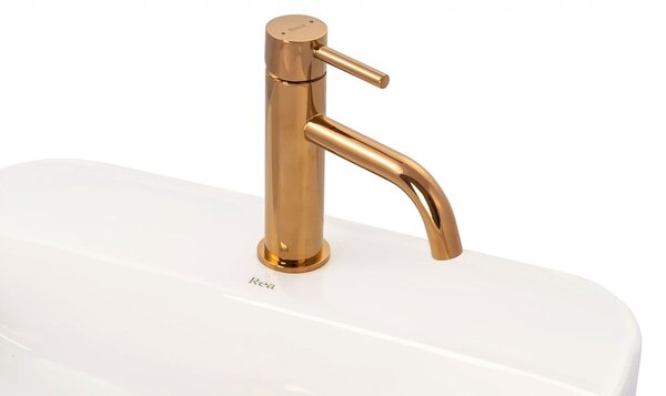 Bathroom faucet Rea Lungo Rose Gold Low