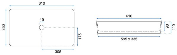 Countertop Basin Denis BLACK MAT