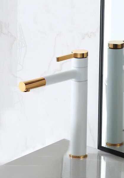 High Bathroom faucet SMART White Gold