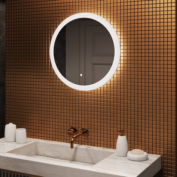 Round bathroom mirror with LED light 60\80 cm with Dual color, Touch Switch