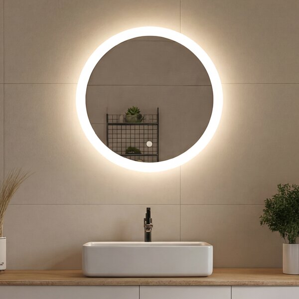 Round bathroom mirror with LED light 60\80 cm with Dual color, Touch Switch