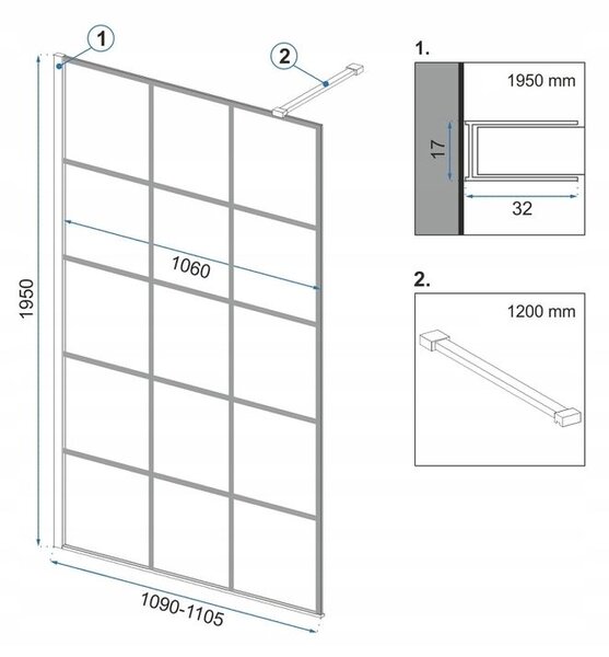 Shower screen Rea Bler-1 110