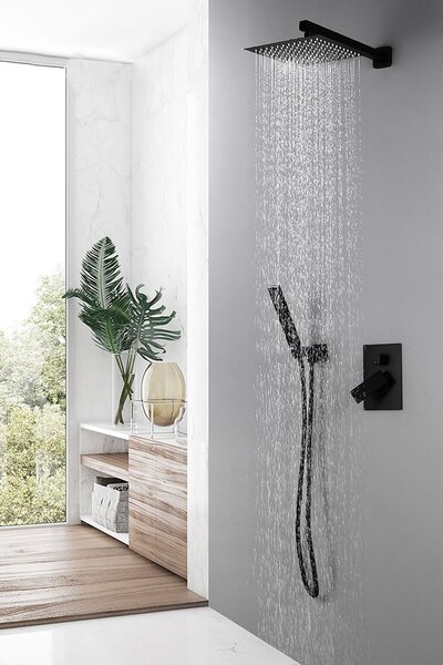 Built-in shower set Rea Fenix Black + BOX