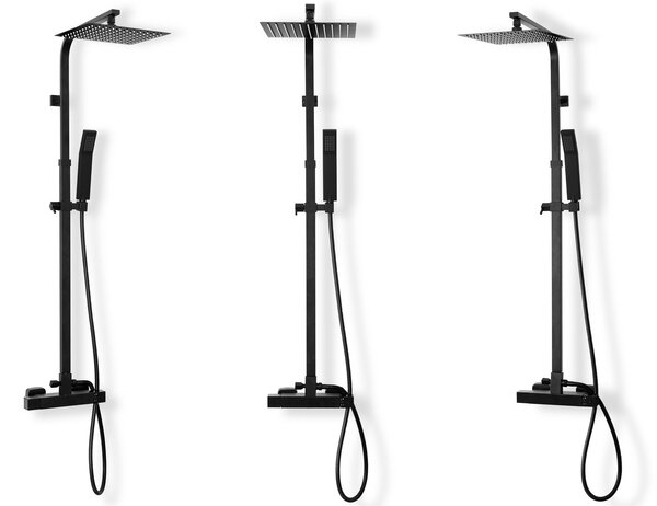 Thermostatic shower set Rea FENIX Milan Black Mat