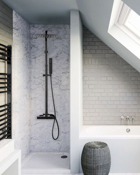 Thermostatic shower set Rea FENIX Milan Black Mat