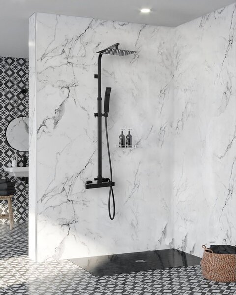 Thermostatic shower set Rea FENIX Milan Black Mat