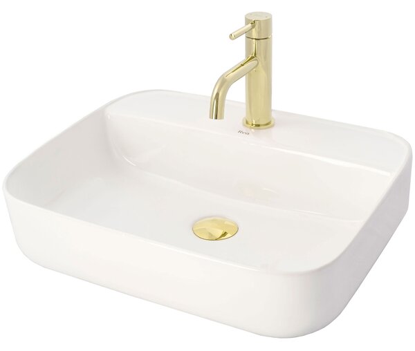 Bathroom faucet Rea Lungo L.Gold Low
