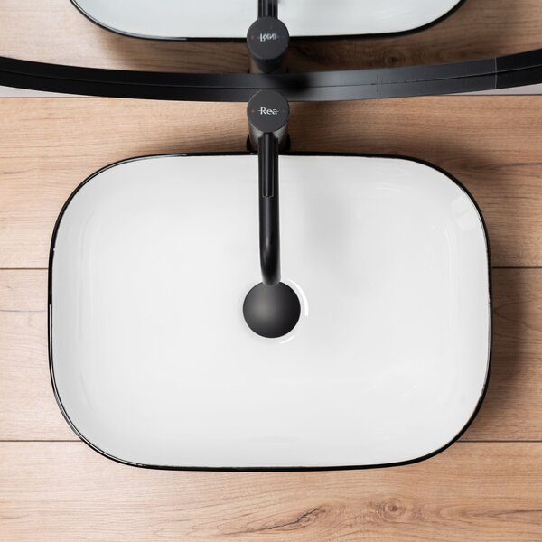 Countertop Basin Rea Belinda White Black