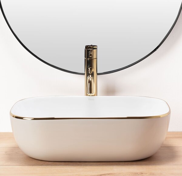 Countertop Basin Rea Belinda Gold Edge