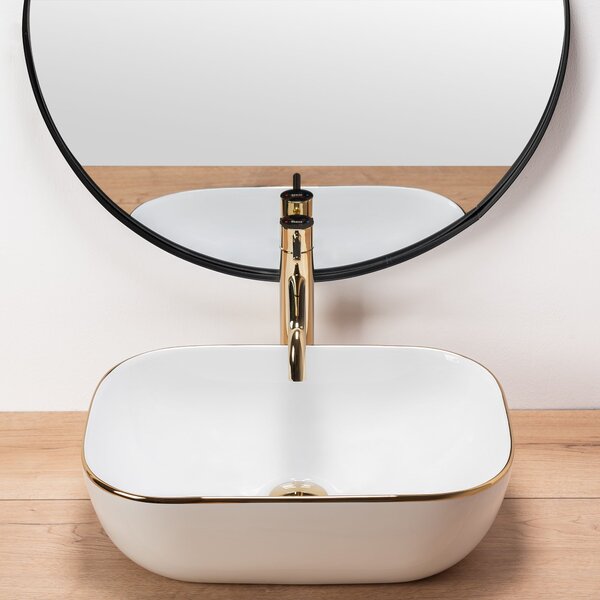 Countertop Basin Rea Belinda Gold Edge