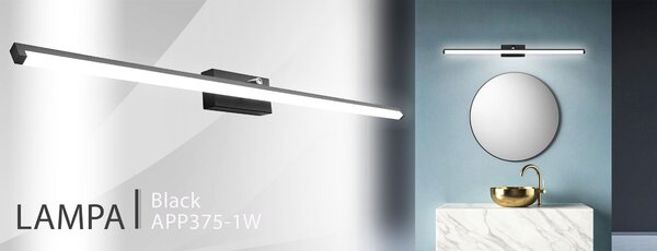 Bathroom Lamp Sconce LED Above the mirror 20W 100CM APP375-1W Black