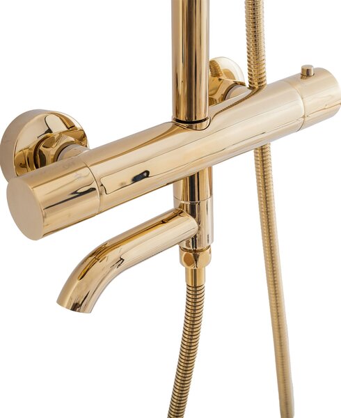 Thermostatic shower set Lungo Gold