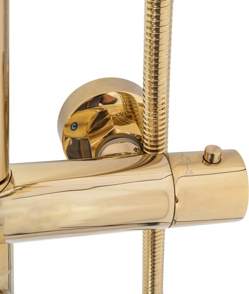 Thermostatic shower set Lungo Gold