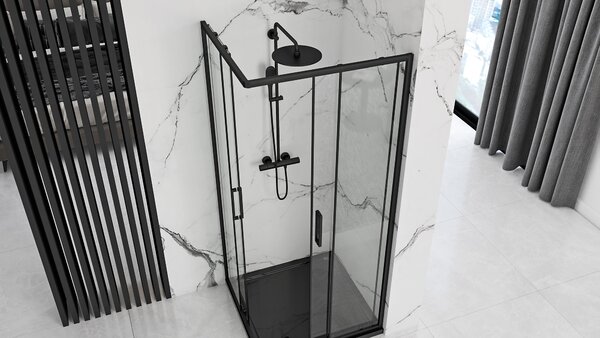 Shower enclosure Rea Punto Black 80x80