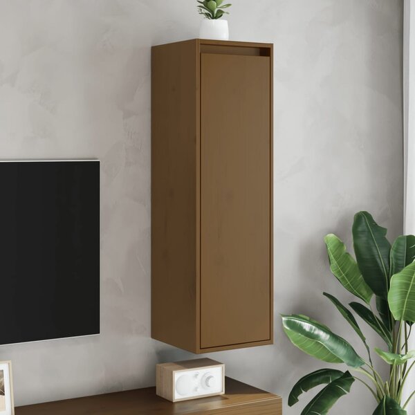 Wall Cabinet Honey Brown 30x30x100 cm Solid Pinewood