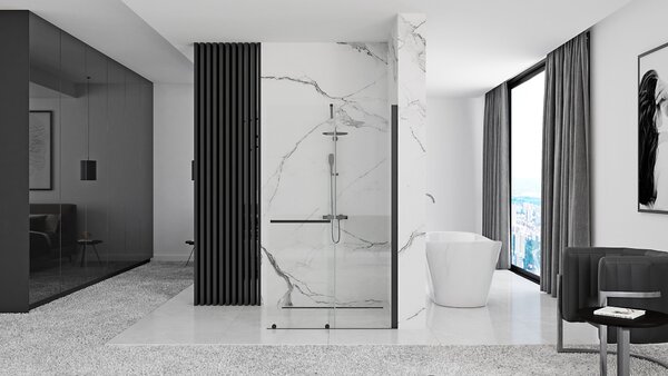 Shower screen Rea Cortis Black 120