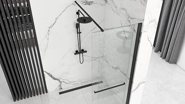 Shower screen Rea Cortis Black 120