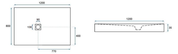 Shower tray Rea Stone 80x120