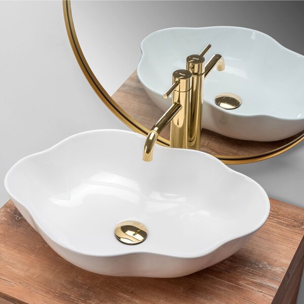 Countertop washbasin Rea Pearl White