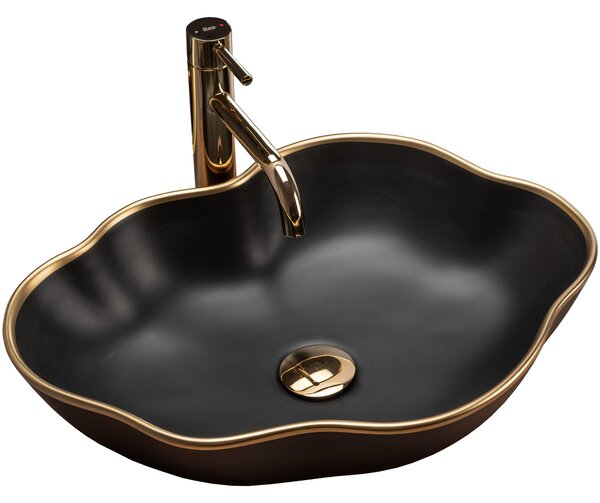 Countertop washbasin Rea Pearl Black Gold