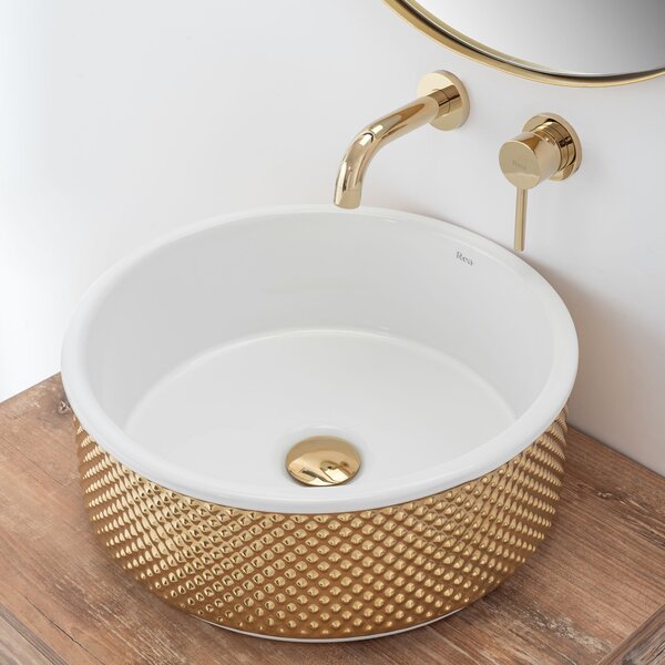 Countertop washbasin Rea Helen Gold White