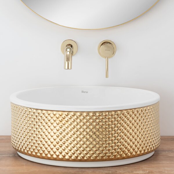 Countertop washbasin Rea Helen Gold White