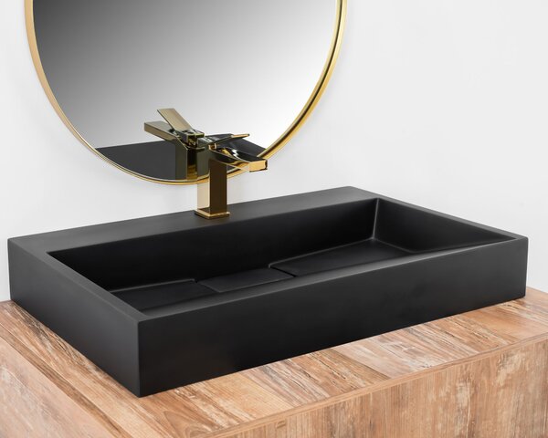 CONGLOMERATE WASHBASIN GOYA BLACK MAT 70CM