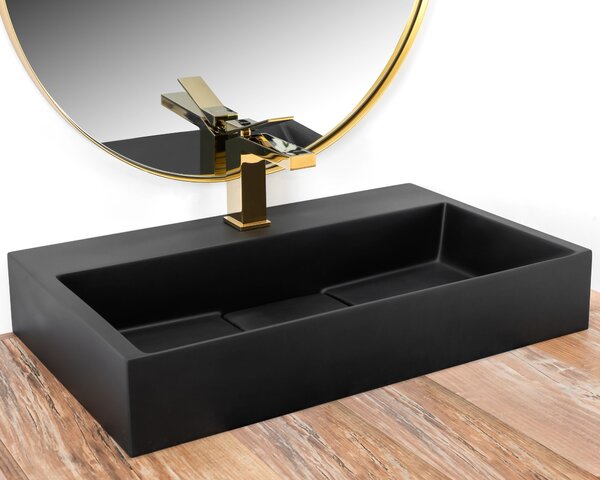 CONGLOMERATE WASHBASIN GOYA BLACK MAT 60CM