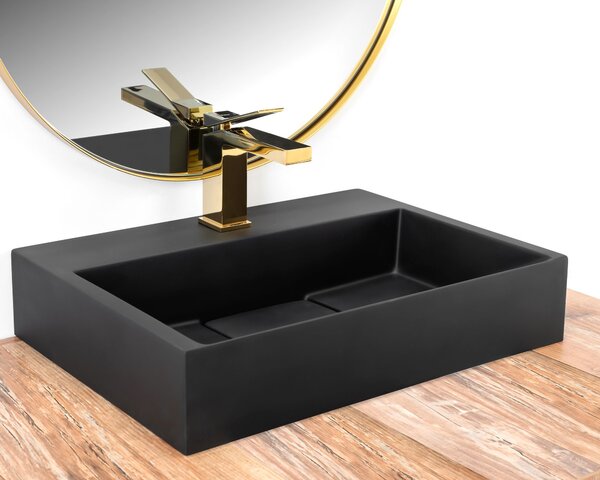 CONGLOMERATE WASHBASIN GOYA BLACK MAT 50CM