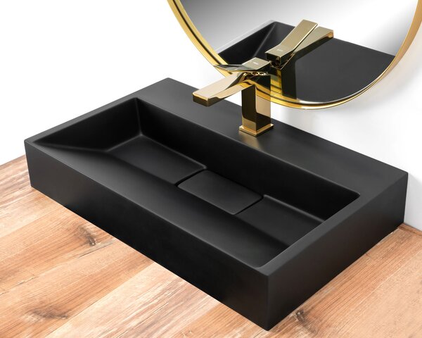 CONGLOMERATE WASHBASIN GOYA BLACK MAT 60CM