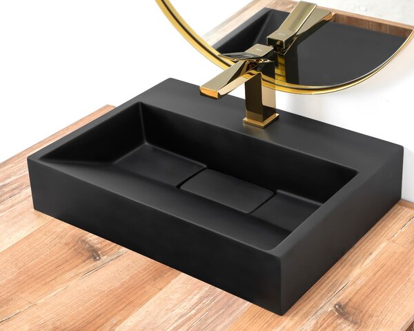 CONGLOMERATE WASHBASIN GOYA BLACK MAT 50CM