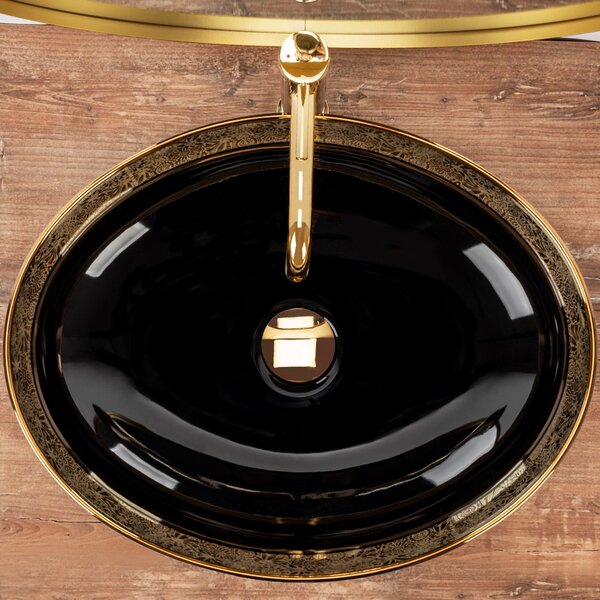 Countertop washbasin REA Margot Gold / Black